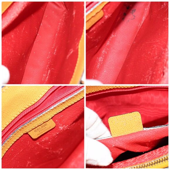 CELINE Tote Bag Leather Orange Auth - Picture 14 of 16